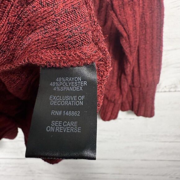 Torrid Womens Size 5 red 1/2 zip long sleeve ribbed sweater - Picture 3 of 6